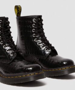 Dr. Martens 1460 Crocodile Print Black Patent 26262001 3