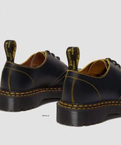 Dr. Martens 1461 Bex Double Stitch Black Yellow Smooth Slice 25951032 4