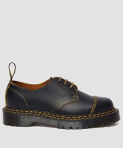 Dr. Martens 1461 Bex Double Stitch Black Yellow Smooth Slice 25951032 5