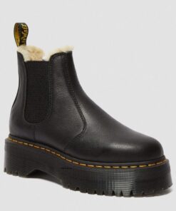 Dr. Martens 2976 Black Pisa Faux Fur 25635001 1