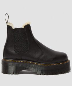 Dr. Martens 2976 Black Pisa Faux Fur 25635001 5