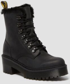 Ботинки Dr. Martens Leona Faux Fur Black Moldova 26190001